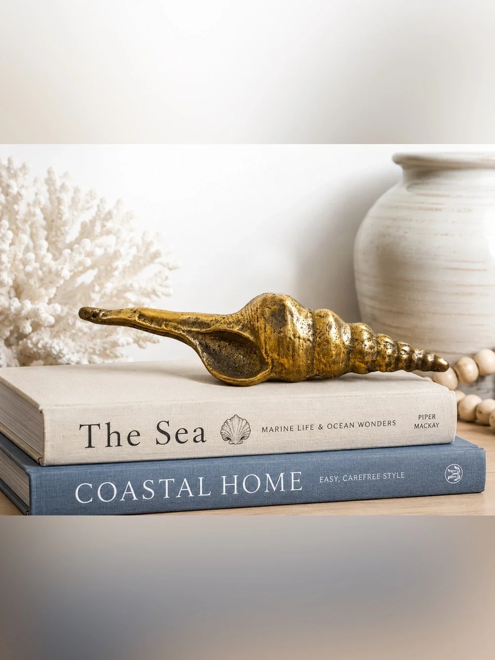 Brass Cottage Core Decorative Shell Home Accent